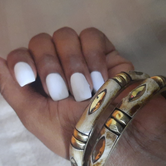 2 brass & bamboo bangles - Picture 2 of 7